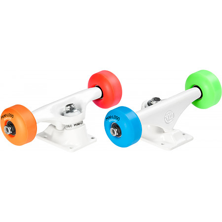 Mini Logo&reg; Truck Assembly - 8" White - ML Bearings - 52mm 101a Assorted Color Wheels