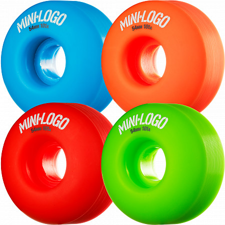Mini Logo Wheel C-cut 54mm 101A Assorted 4pk